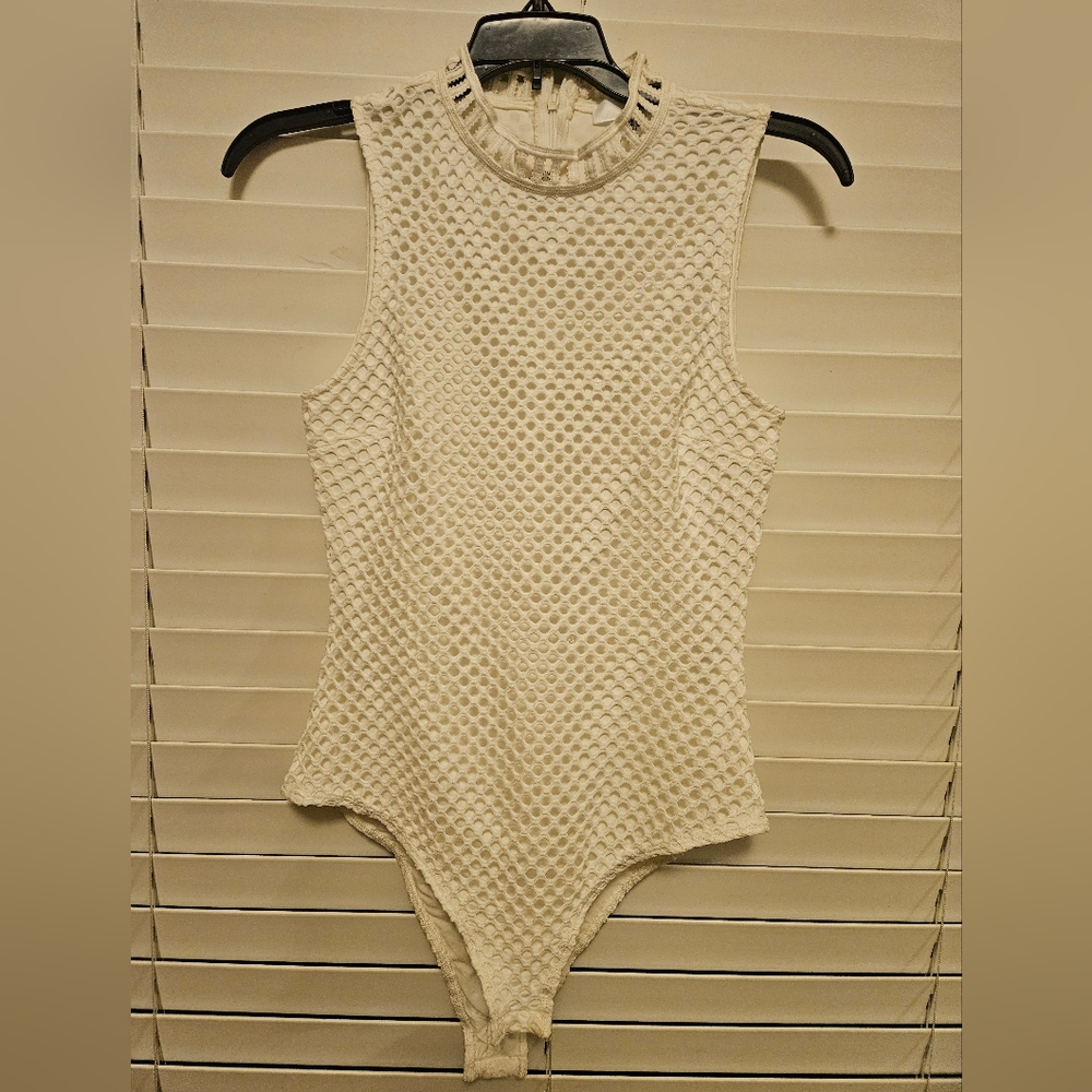 Missguided Cream Textured Bodysuit